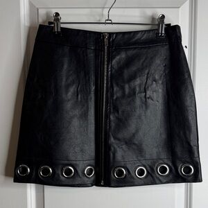 Forever 21 Black Mini Skirt with Grommet Accents